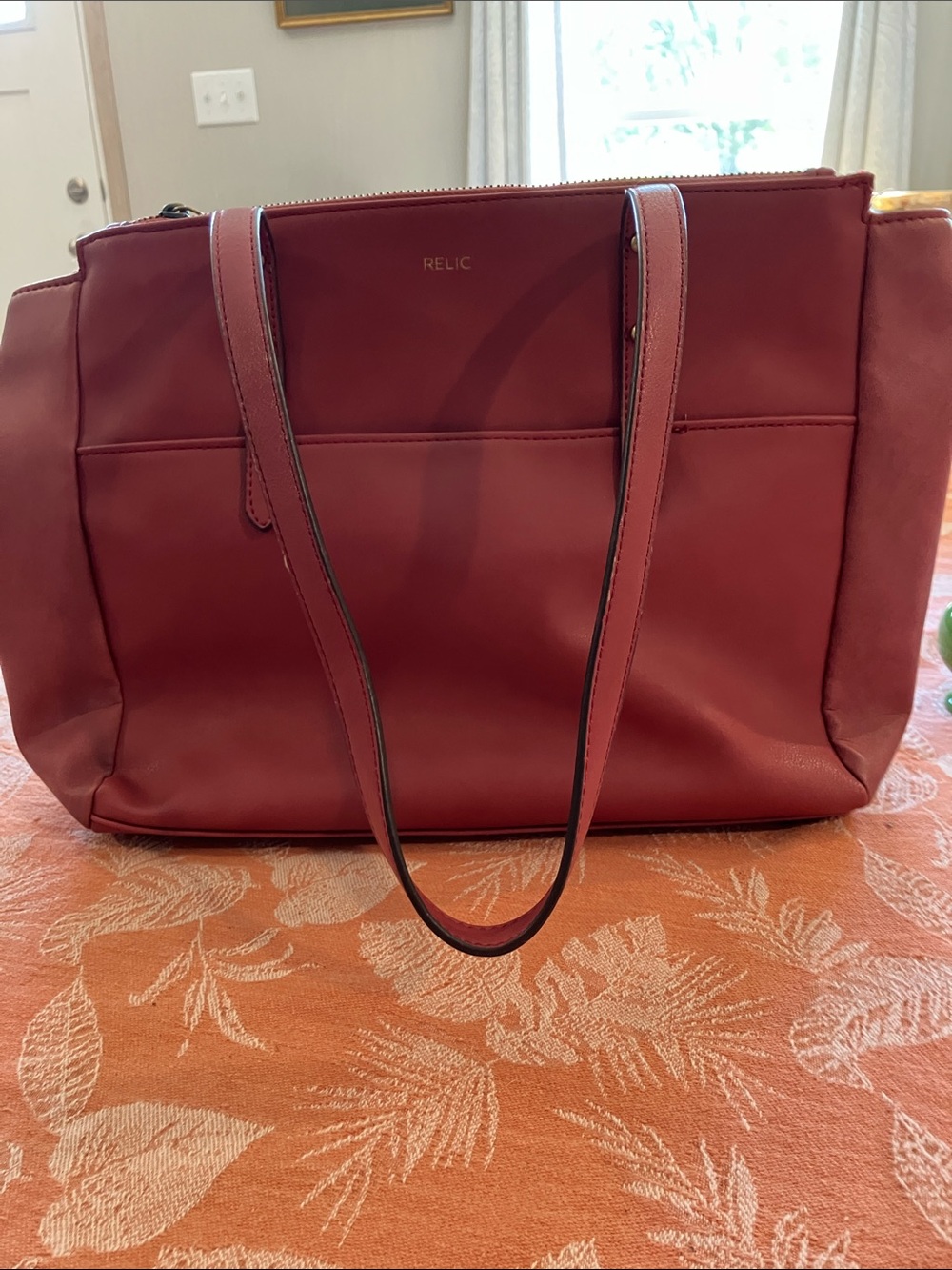 Relic Maroon Tote Bag with Shoulder Straps